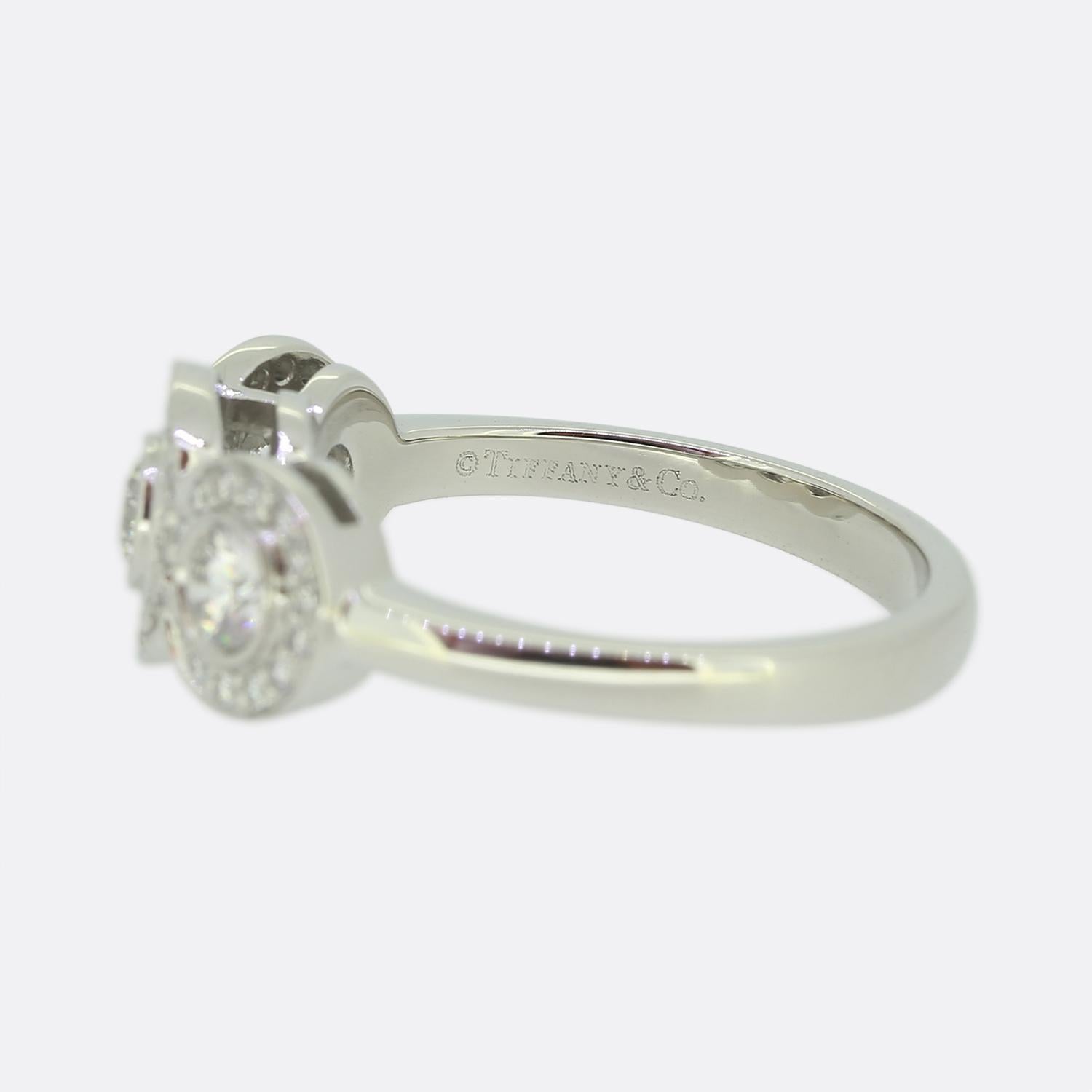 Women's or Men's Tiffany & Co. Diamond Triple Cluster Circlet Ring