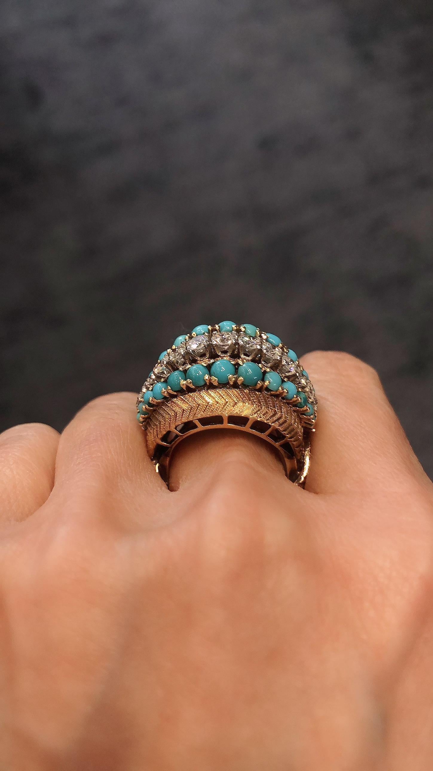 TIFFANY & Co Diamond, Turquoise Dome Ring 1