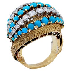 TIFFANY & Co Diamond, Turquoise Dome Ring