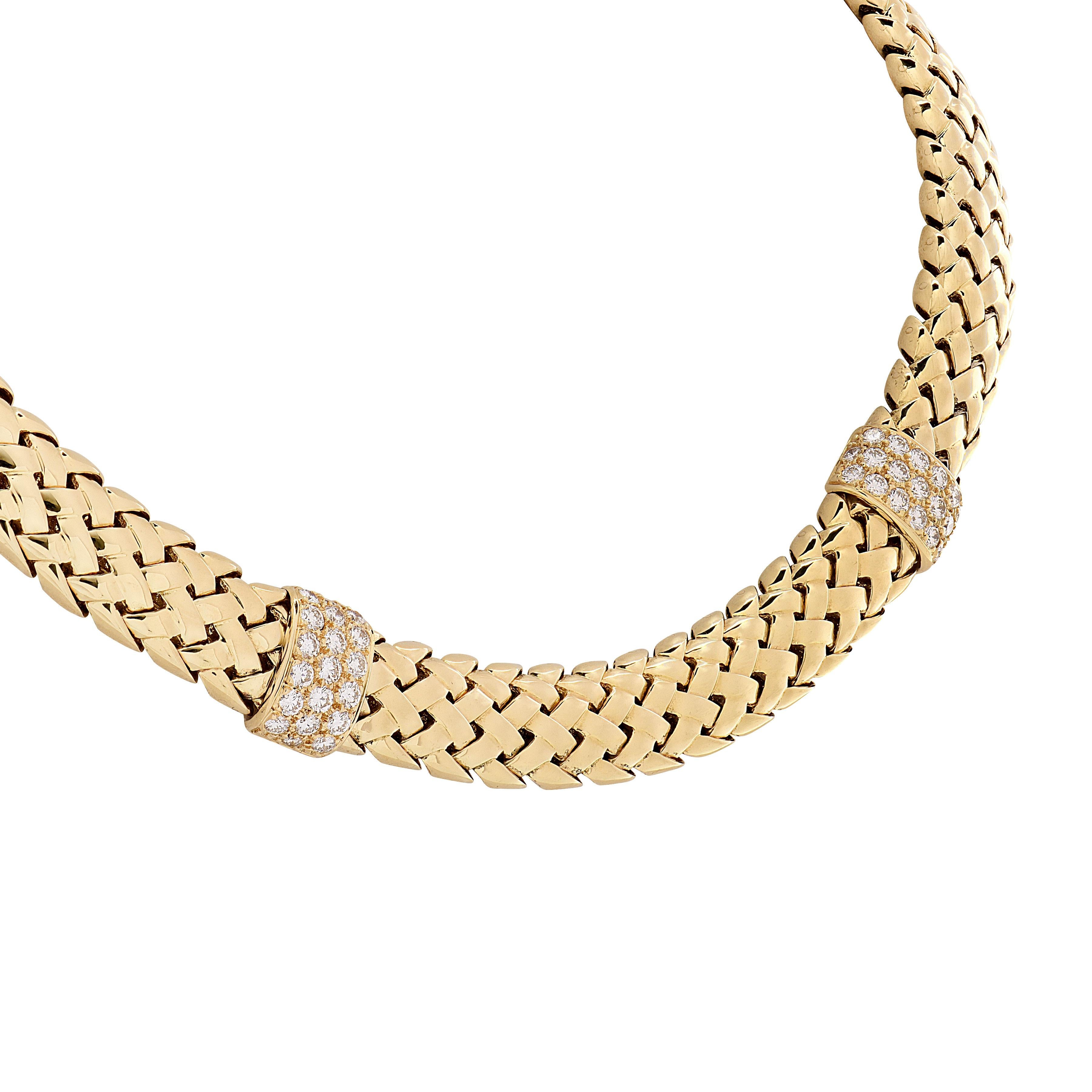 Tiffany & Co. Diamant-Vannerie-Halskette (Rundschliff) im Angebot
