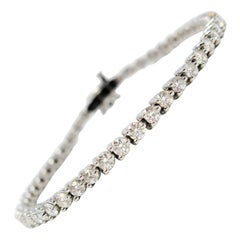 Tiffany & Co. Diamond Victoria Line Bracelet 4.49 Carat Round Diamond Platinum