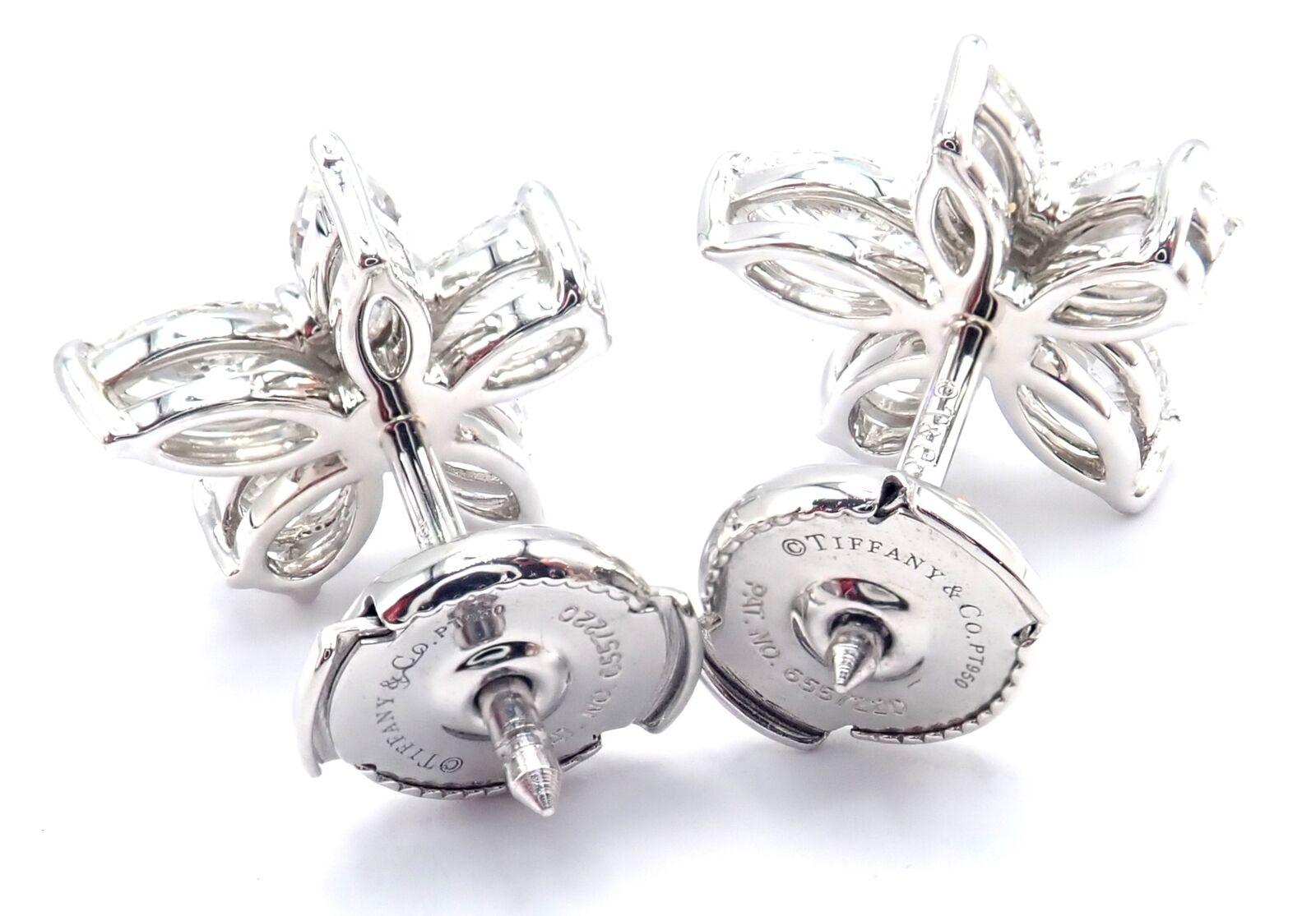Marquise Cut Tiffany & Co Diamond Victoria Mixed Cluster Large Platinum Earrings