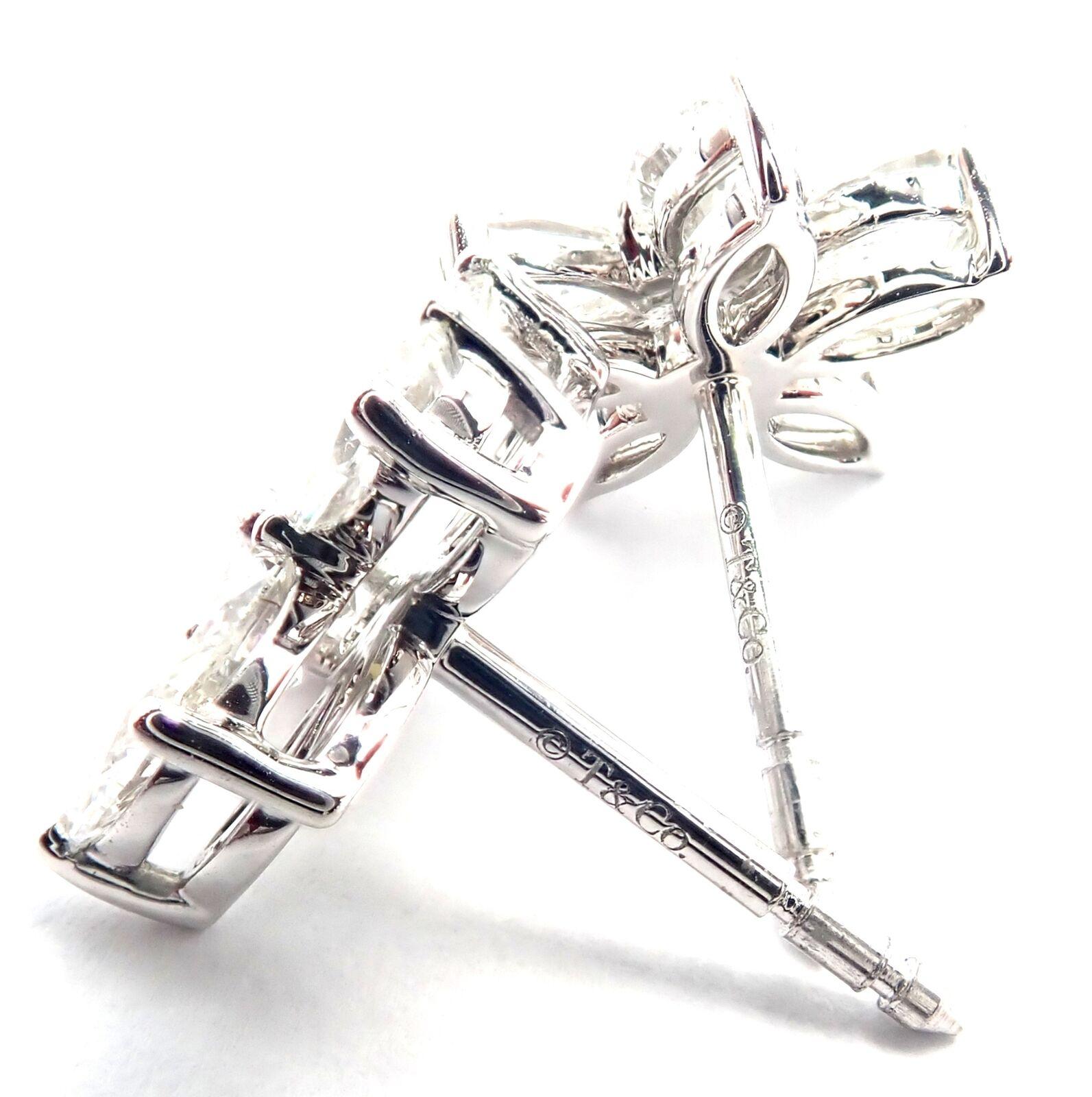 Tiffany & Co Diamond Victoria Mixed Cluster Large Platinum Earrings In Excellent Condition In Southampton, PA