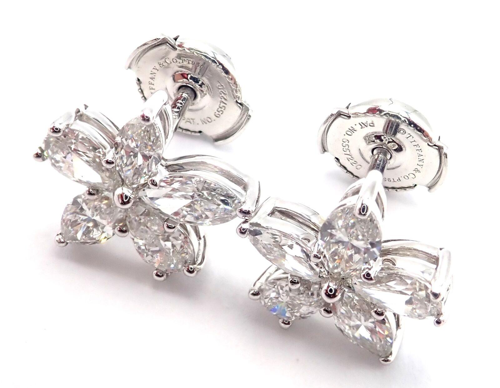 Tiffany & Co Diamond Victoria Mixed Cluster Large Platinum Earrings 2