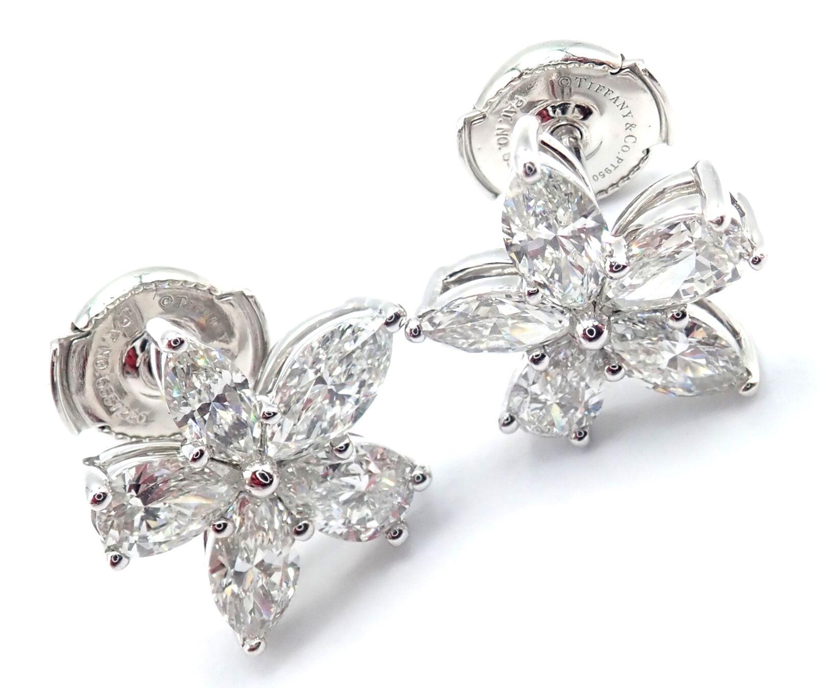Tiffany & Co Diamond Victoria Mixed Cluster Large Platinum Earrings 4