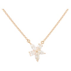 Tiffany & Co. Collier Victoria, fleur en grappes mixtes en or rose 18 carats et diamants