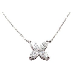 Tiffany & Co Diamond Victoria Platinum Large Pendant Necklace