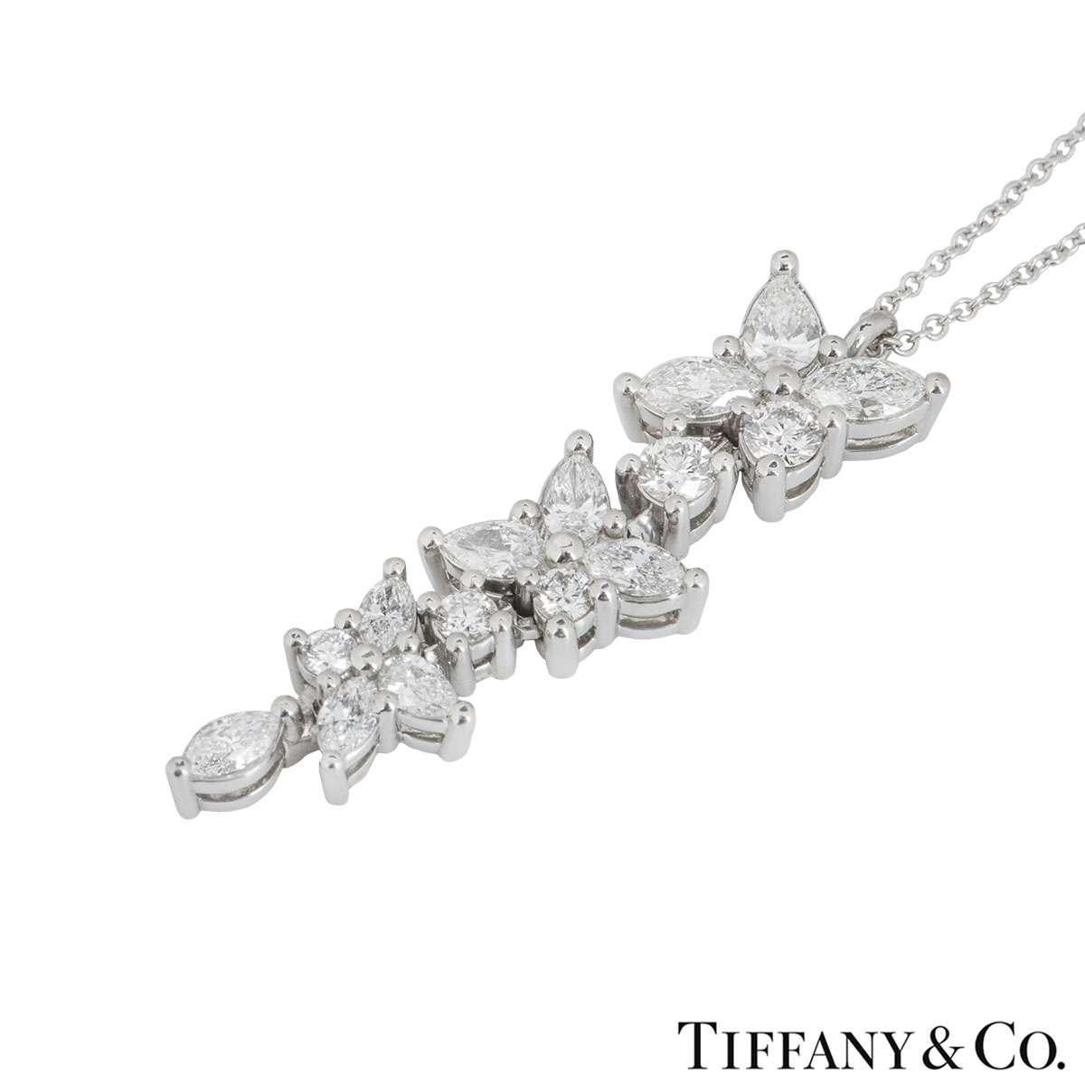 Marquise Cut Tiffany & Co. Diamond Victoria Three-Tier Pendant