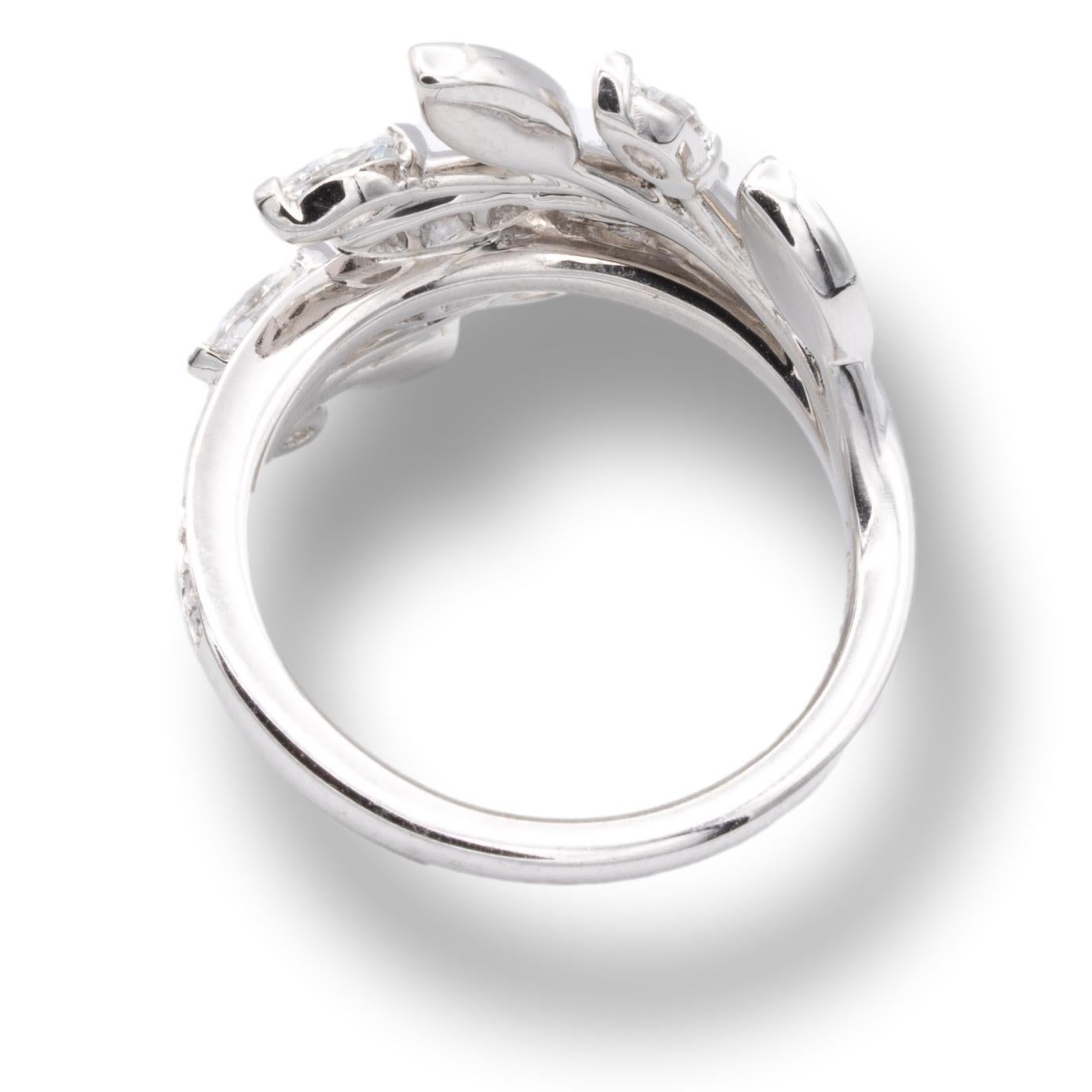 Modernist Tiffany & Co. Diamond Victoria Vine Bypass Ring in Platinum