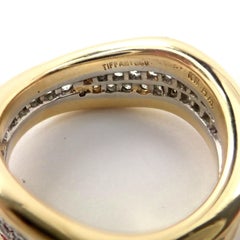 Tiffany & Co Diamond Wave Yellow Gold Platinum Band Ring