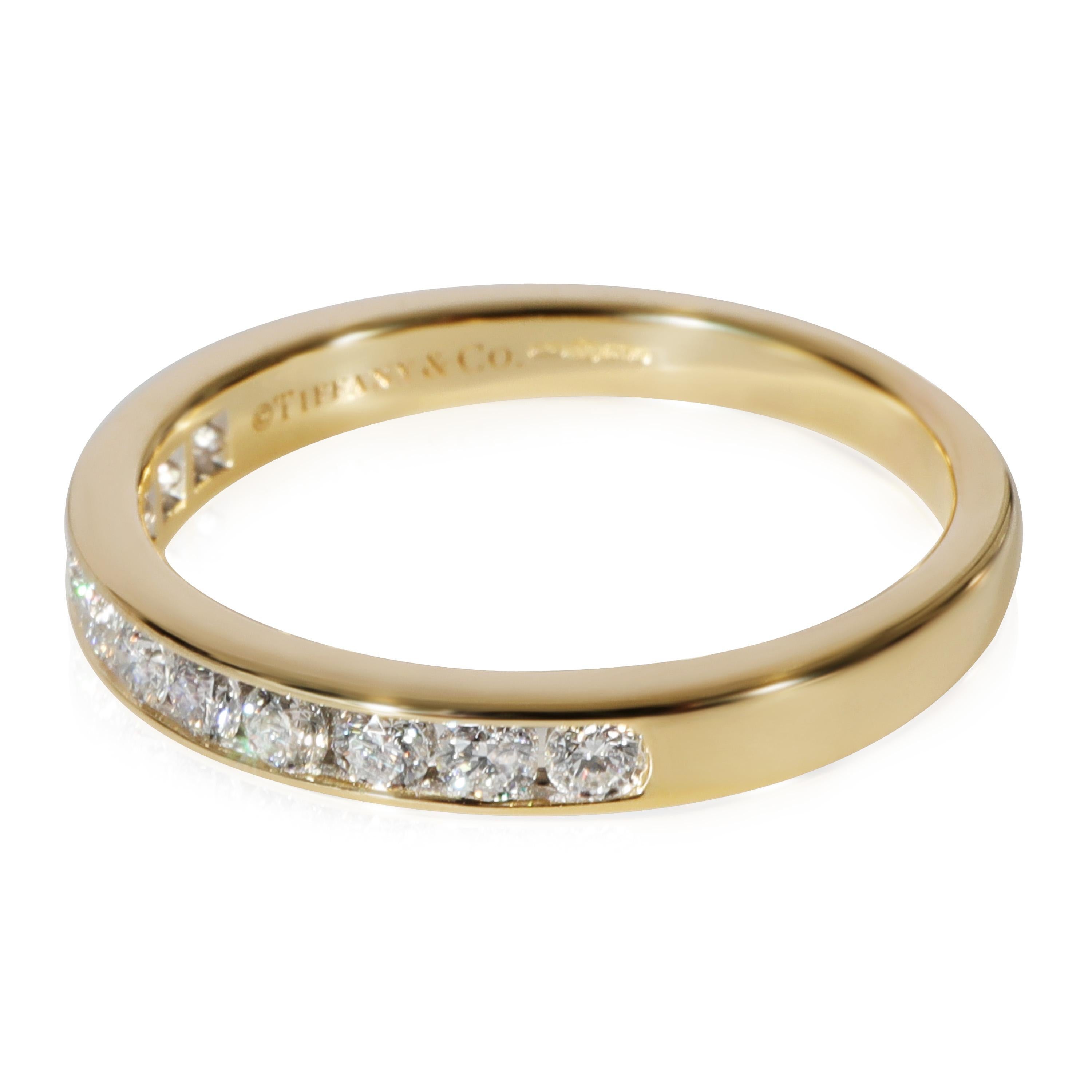 Women's or Men's Tiffany & Co. Diamond Wedding Band in 18k Yellow Gold 0.39 Ctw For Sale