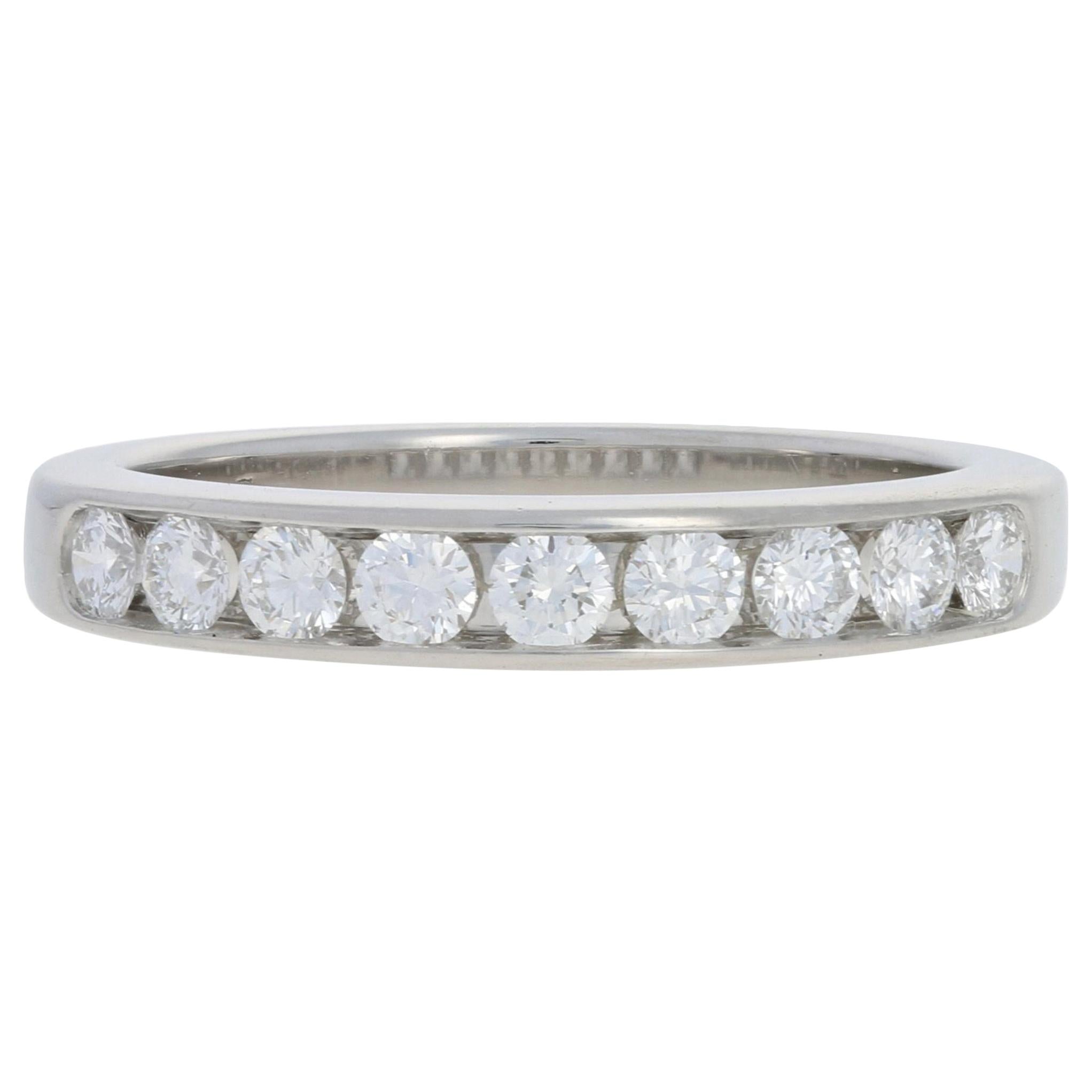 Tiffany & Co. Diamond Wedding Band Platinum, Round Brilliant Cut .33 Carat Ring