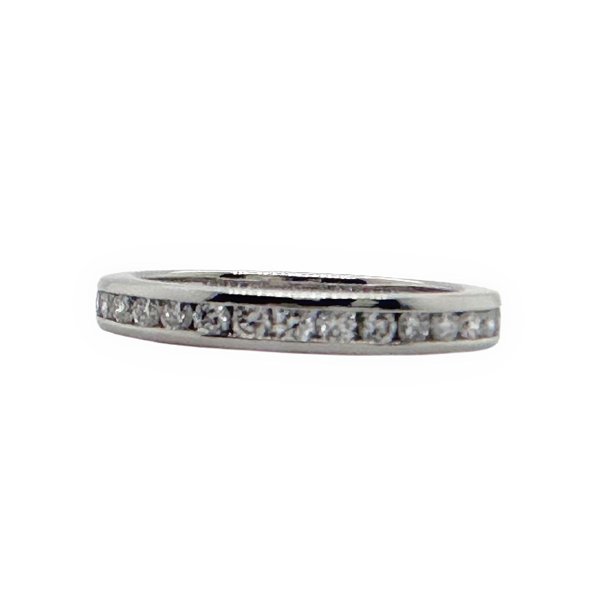 Tiffany & Co. Diamond Wedding Band Ring Full Circle 2 mm 0.38 tcw Platinum For Sale 7