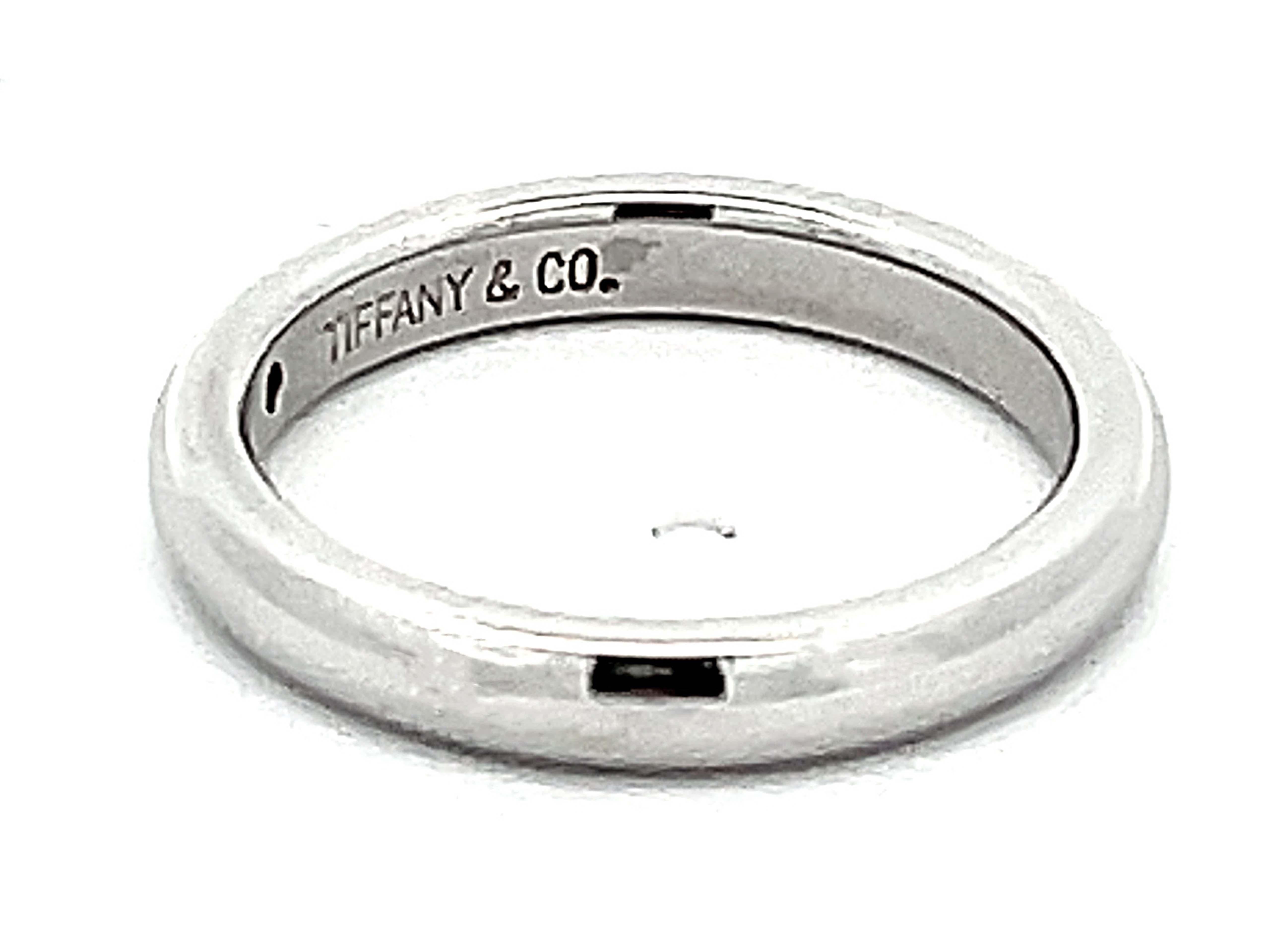 Women's or Men's Tiffany & Co. Diamond Wedding Band Ring in Platinum For Sale