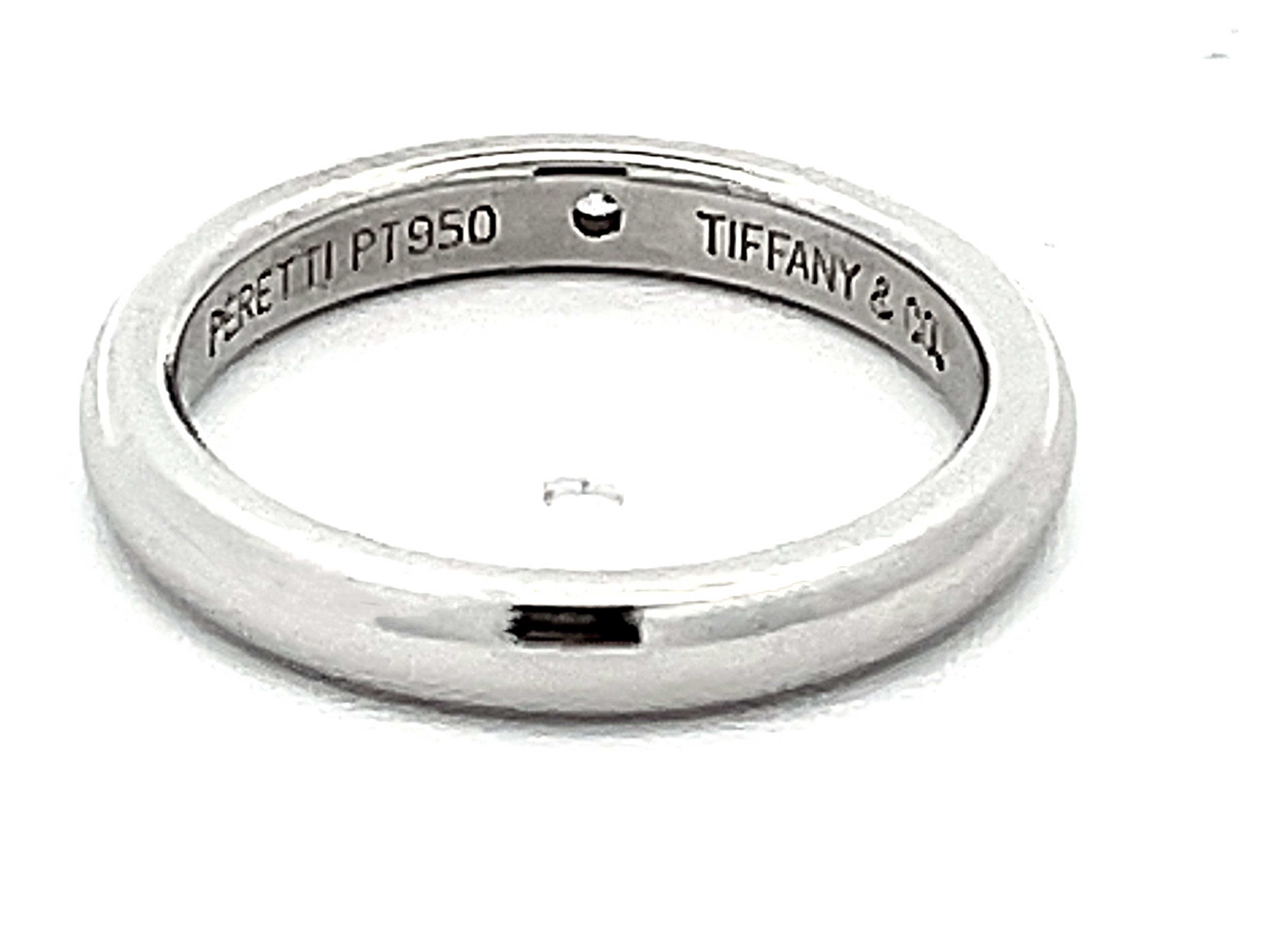Tiffany & Co. Anneau de mariage en platine avec diamant en vente 2