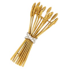 Tiffany & Co Diamond Wheat Brooch