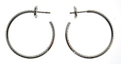 Tiffany & Co. Diamond White Gold Hoop Earrings