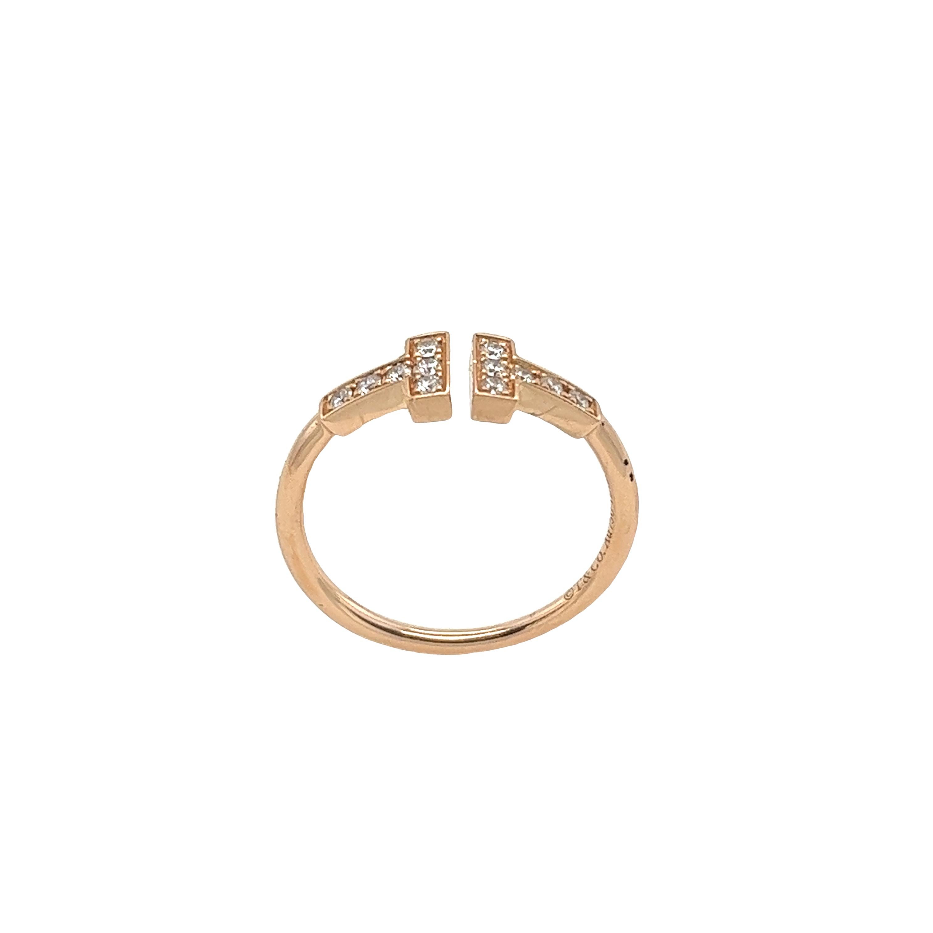 Enhance your elegance with this stunning Tiffany & Co diamond ring, 
set in 18ct rose gold with 0.13ct round brilliant cut diamonds.
Whether it's a special event or an everyday statement, 
this ring adds a touch of luxury and grace to your