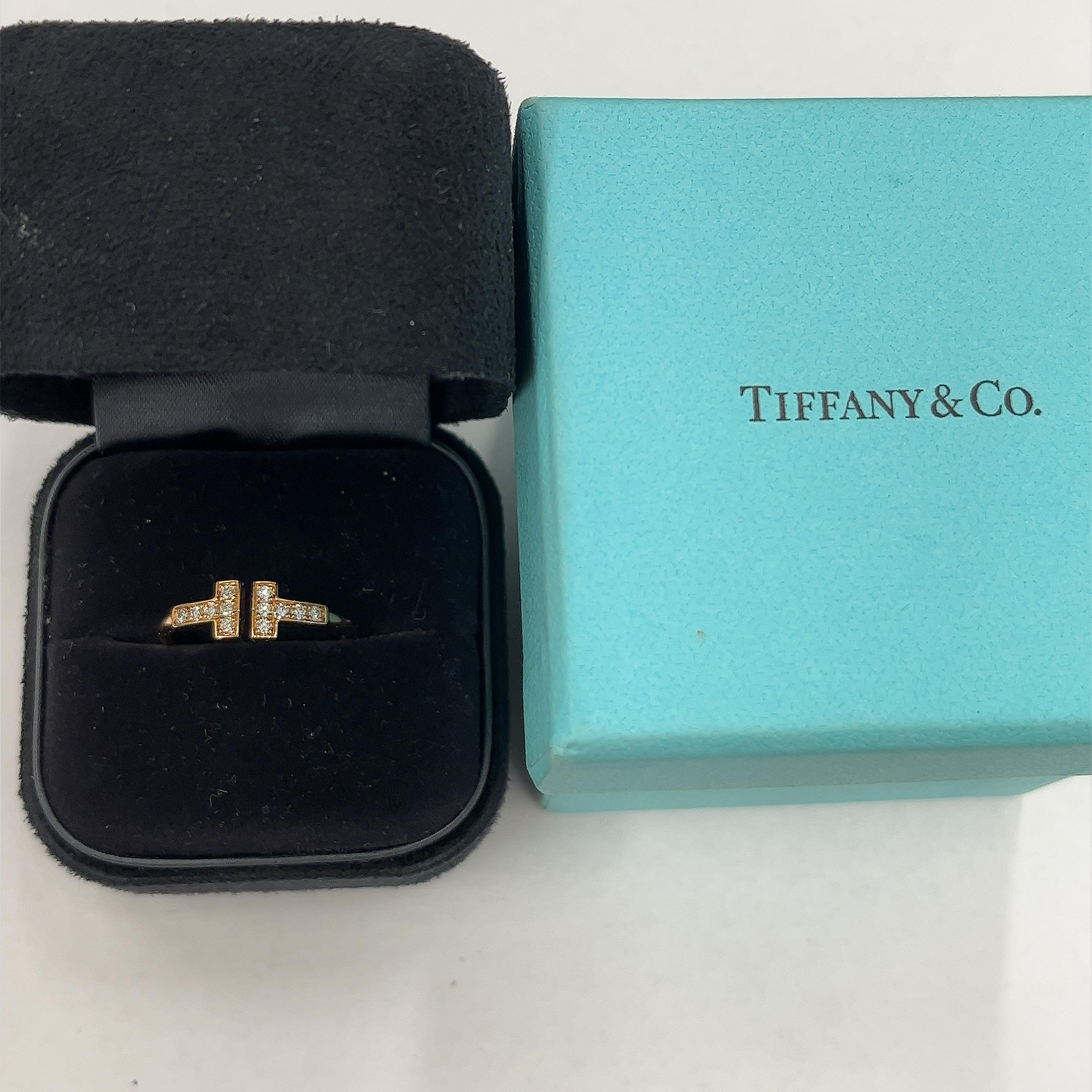 Tiffany & Co Diamond Wire Ring in 18ct Rose Gold In Excellent Condition In London, GB