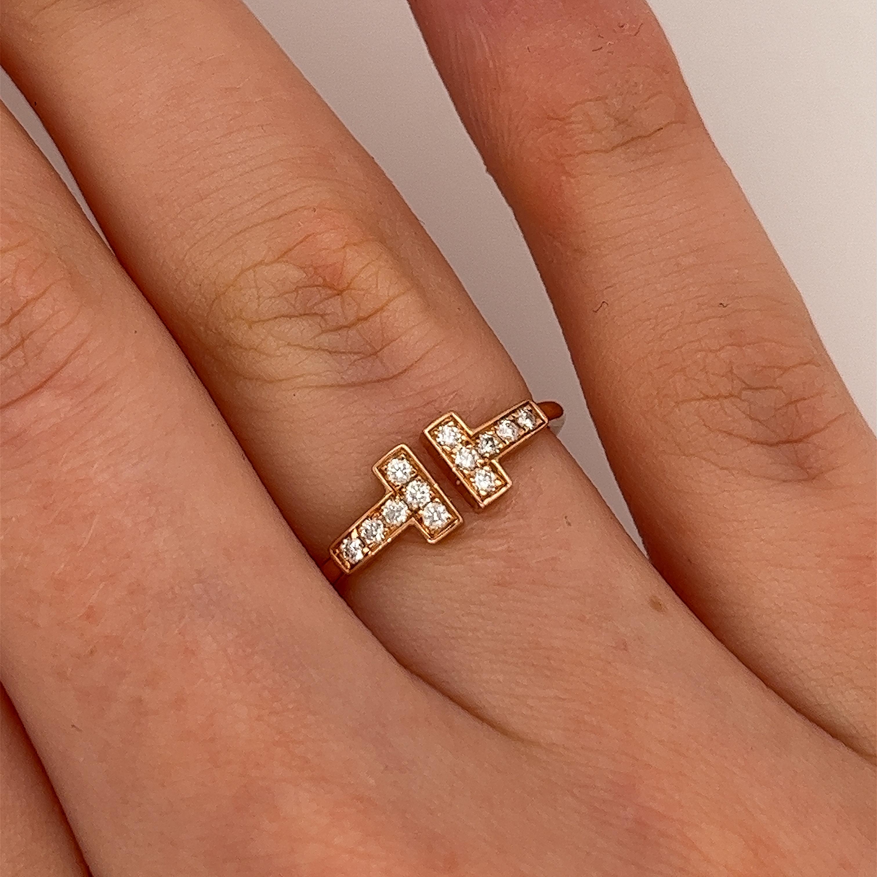 Women's Tiffany & Co Diamond Wire Ring in 18ct Rose Gold