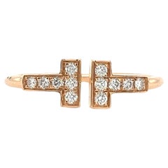 Tiffany & Co Diamant-Drahtring aus 18 Karat Roségold mit Diamanten
