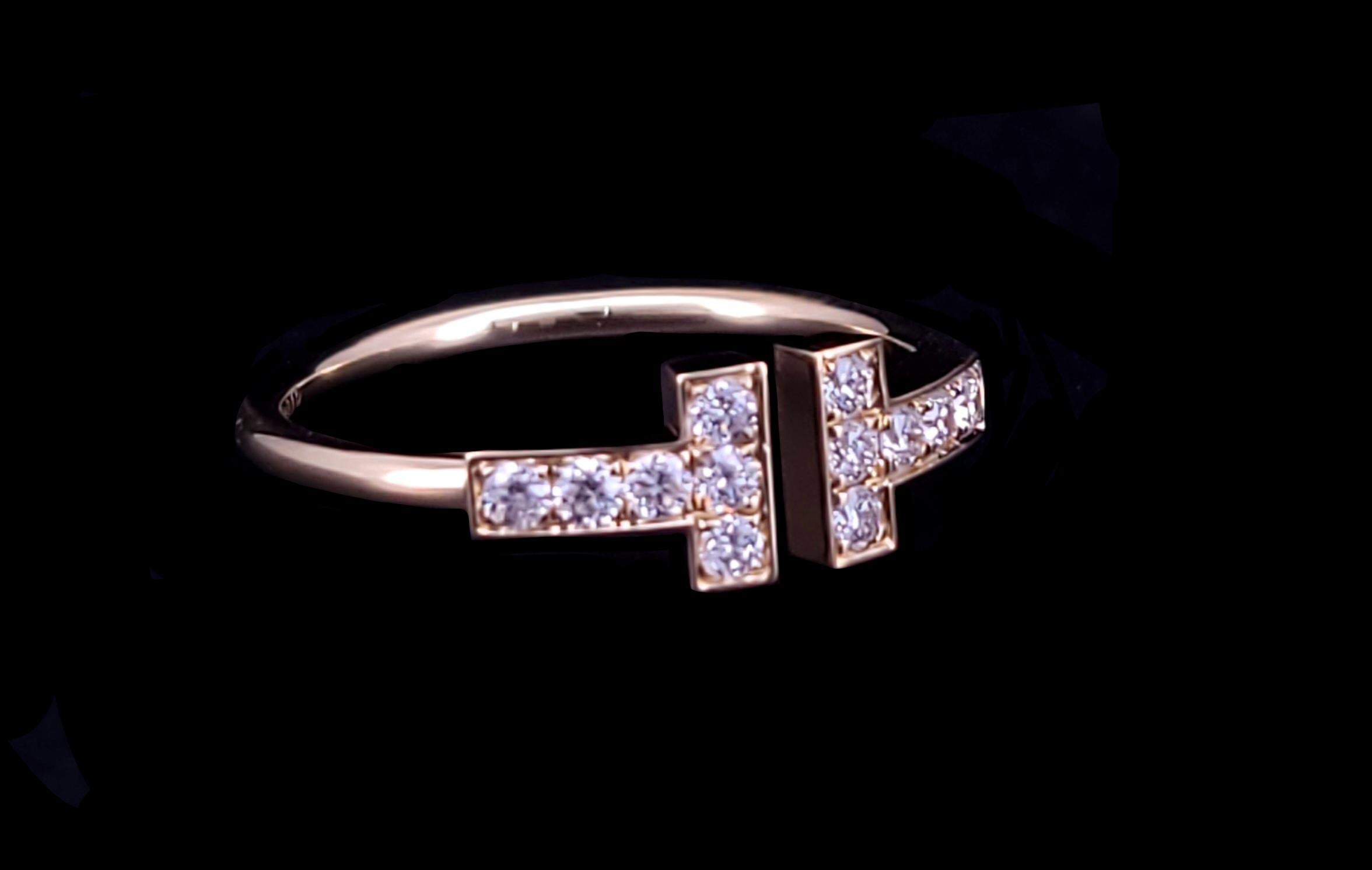 Tiffany & Co bague en fil de diamant en or 18k Excellent état - En vente à New York, NY