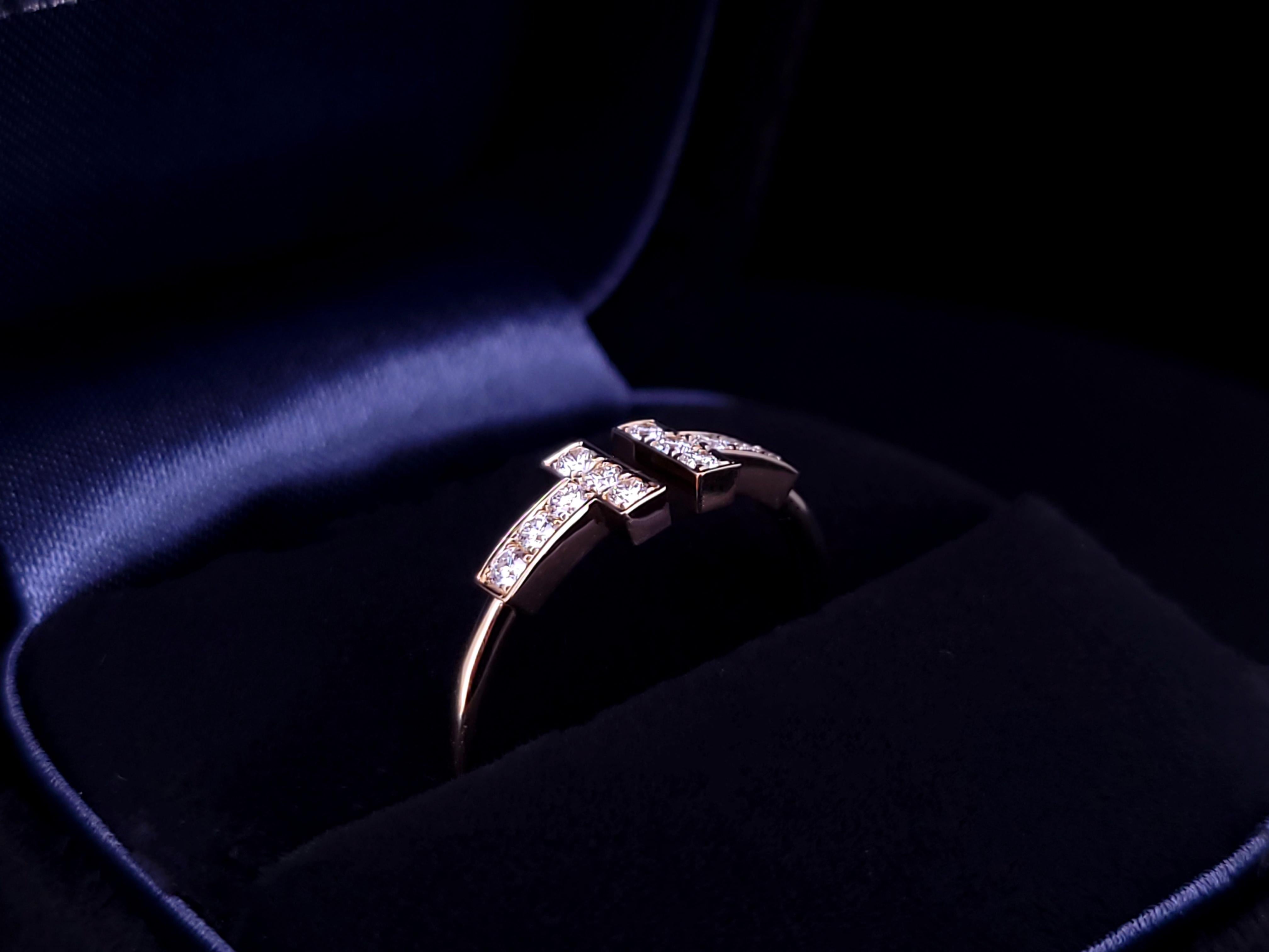 Tiffany & Co bague en fil de diamant en or 18k en vente 1