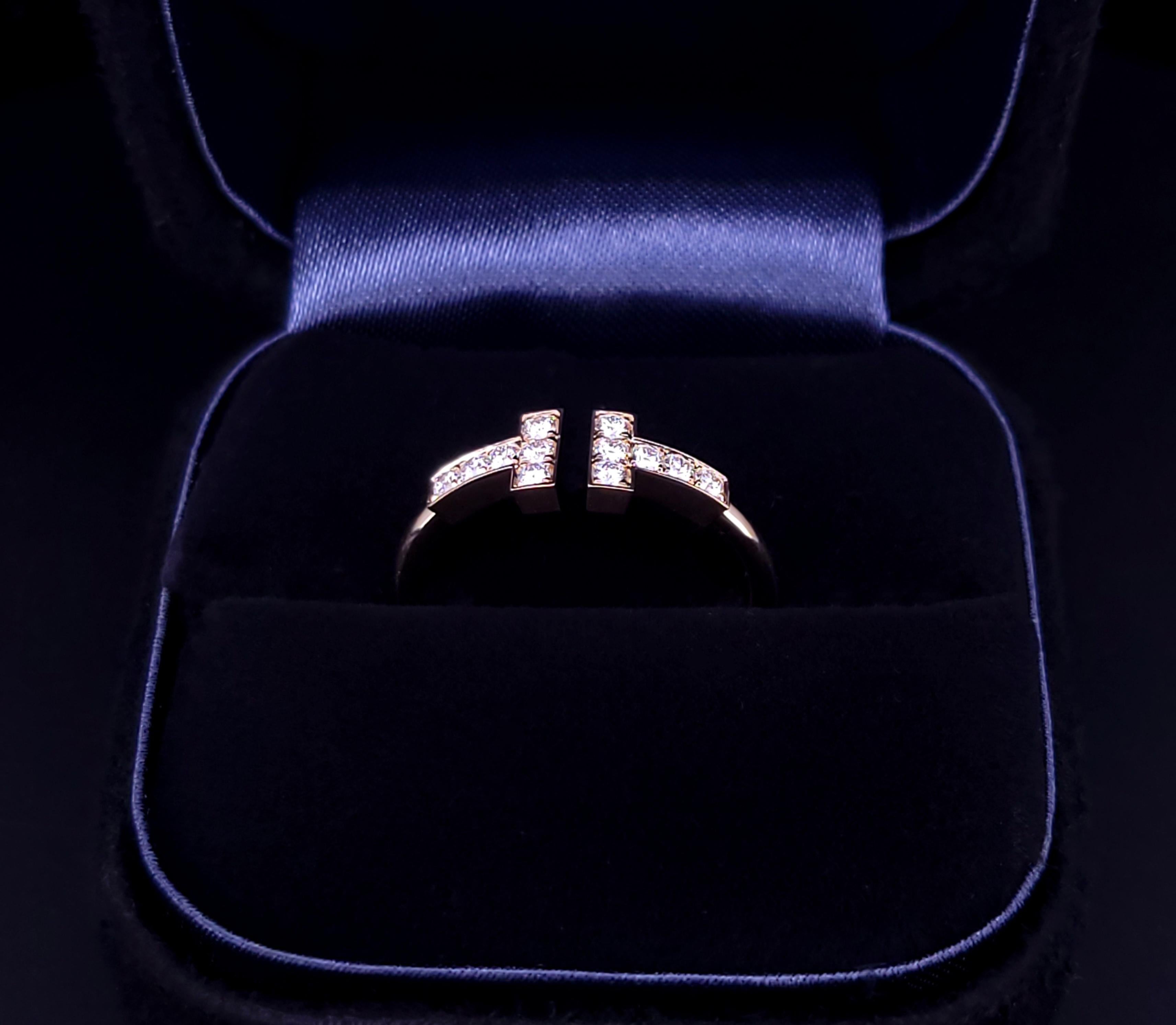 Tiffany & Co bague en fil de diamant en or 18k en vente 2