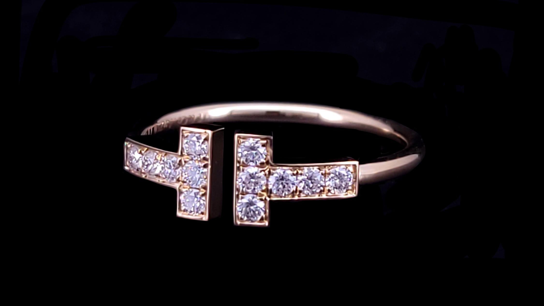 Tiffany & Co bague en fil de diamant en or 18k en vente 3