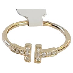 Tiffany & Co diamond wire ring in Gold 18k gold (bague en fil de diamant en or)
