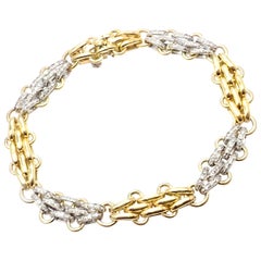 Tiffany 
Co Diamond Yellow and White Gold Link Bracelet