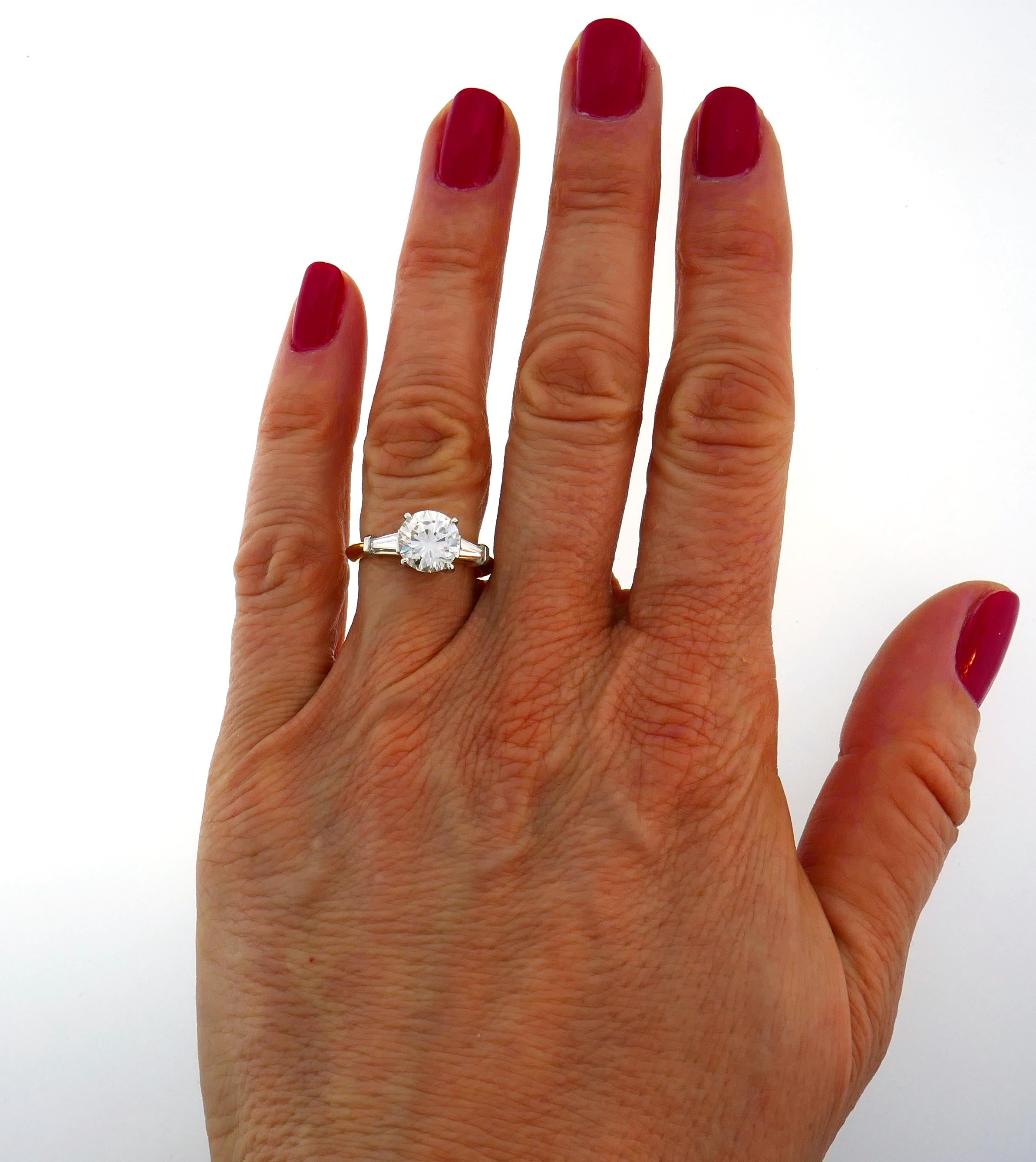 Tiffany and Co. Diamond Yellow Gold Engagement Ring 2.02carat F VVS1