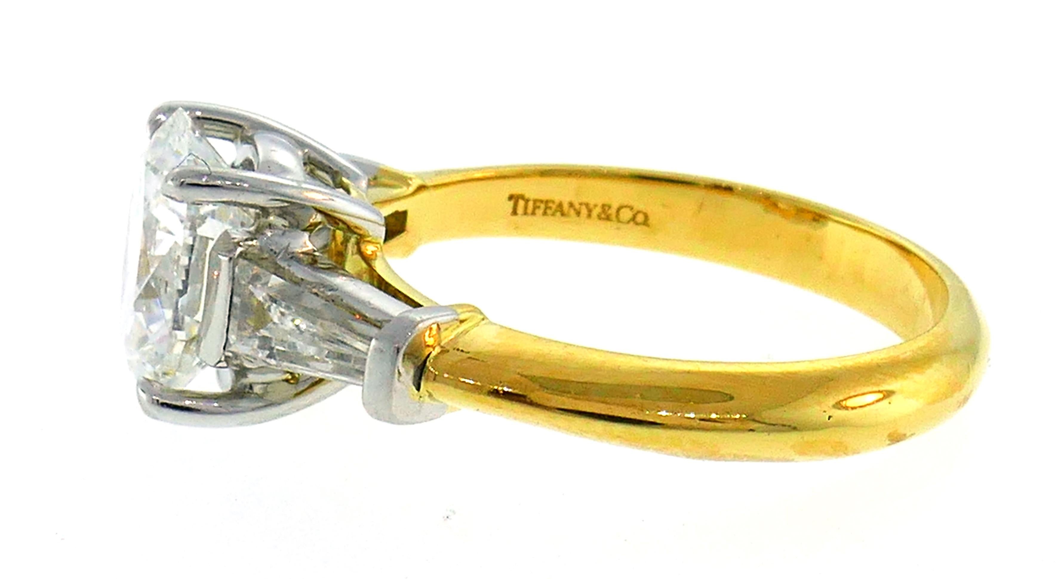 Tiffany & Co. Diamond Yellow Gold Engagement Ring 2.02-carat F VVS1 GIA Report In Excellent Condition In Beverly Hills, CA