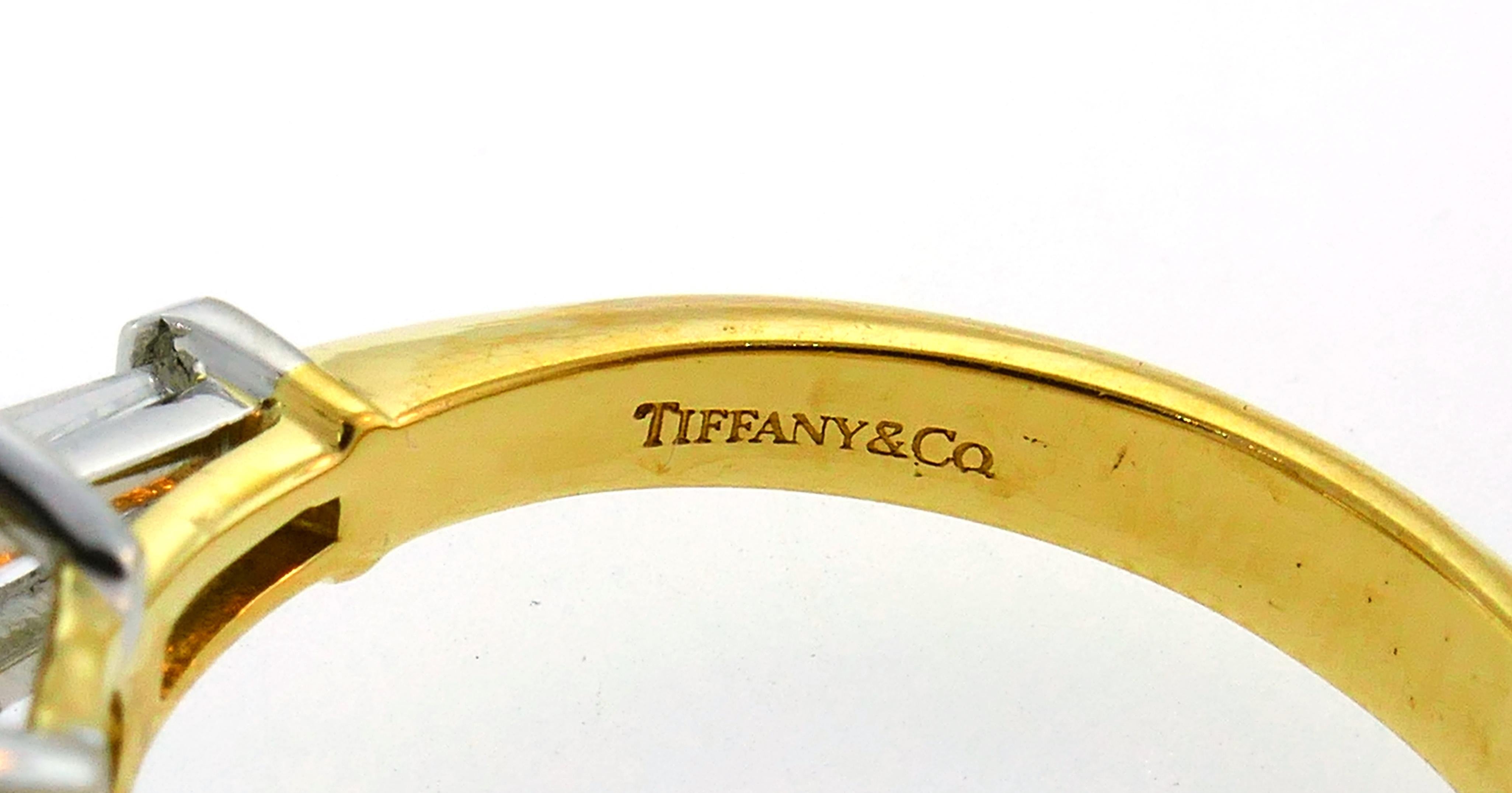 Tiffany and Co. Diamond Yellow Gold Engagement Ring 2.02carat F VVS1
