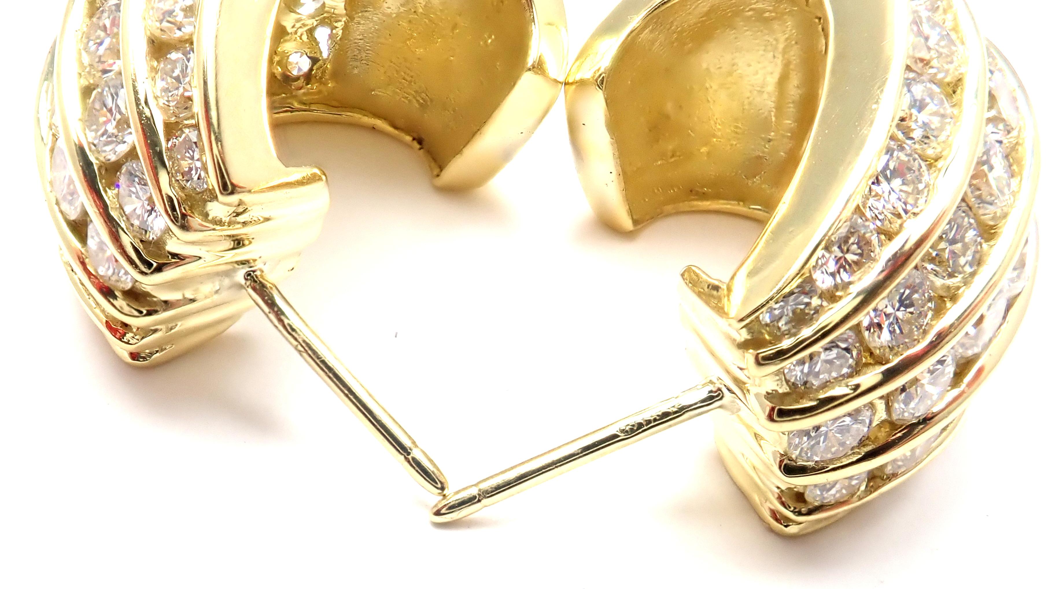 Tiffany & Co. Diamond Yellow Gold Hoop Earrings 6