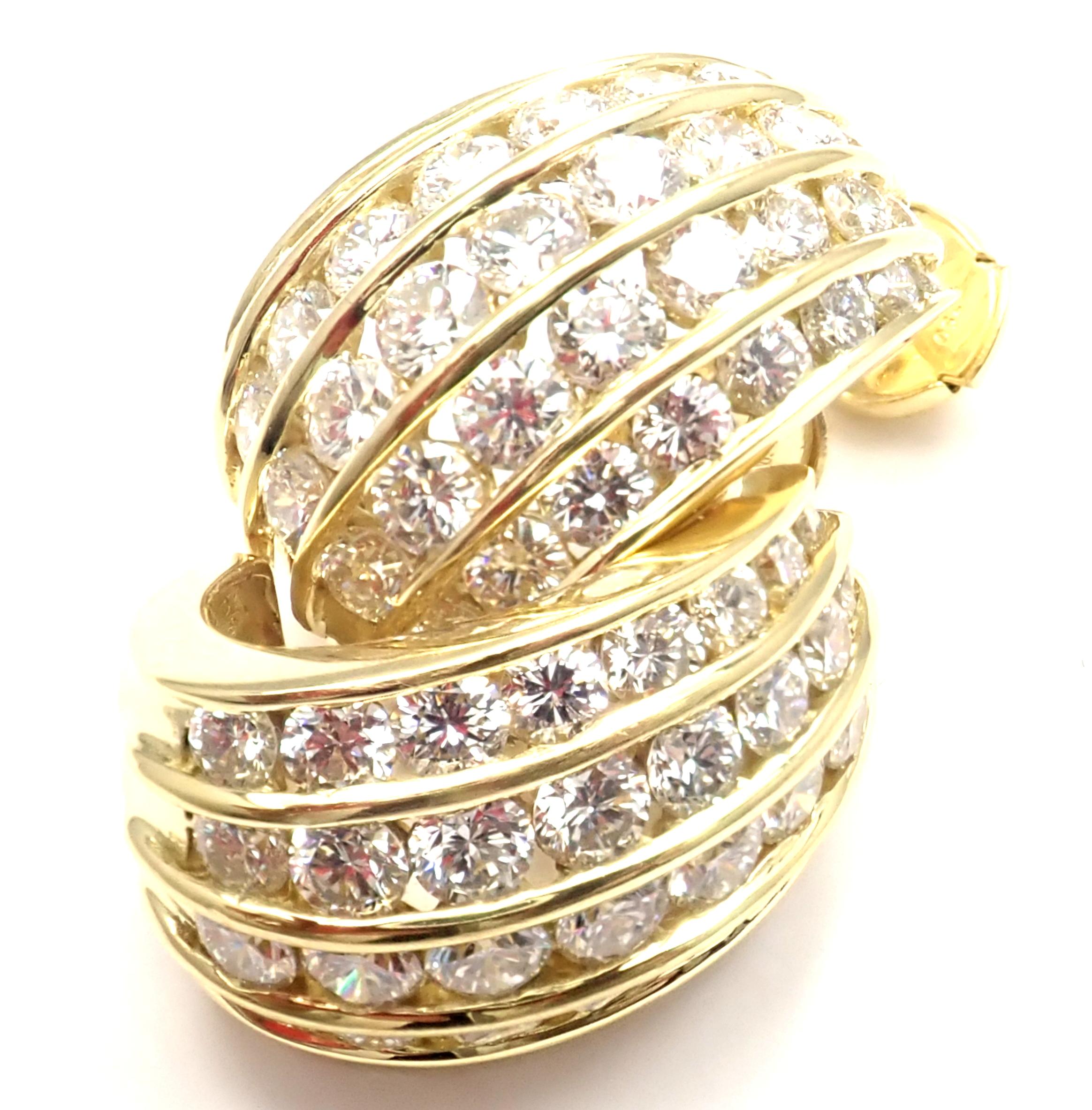 Tiffany & Co. Diamond Yellow Gold Hoop Earrings 7