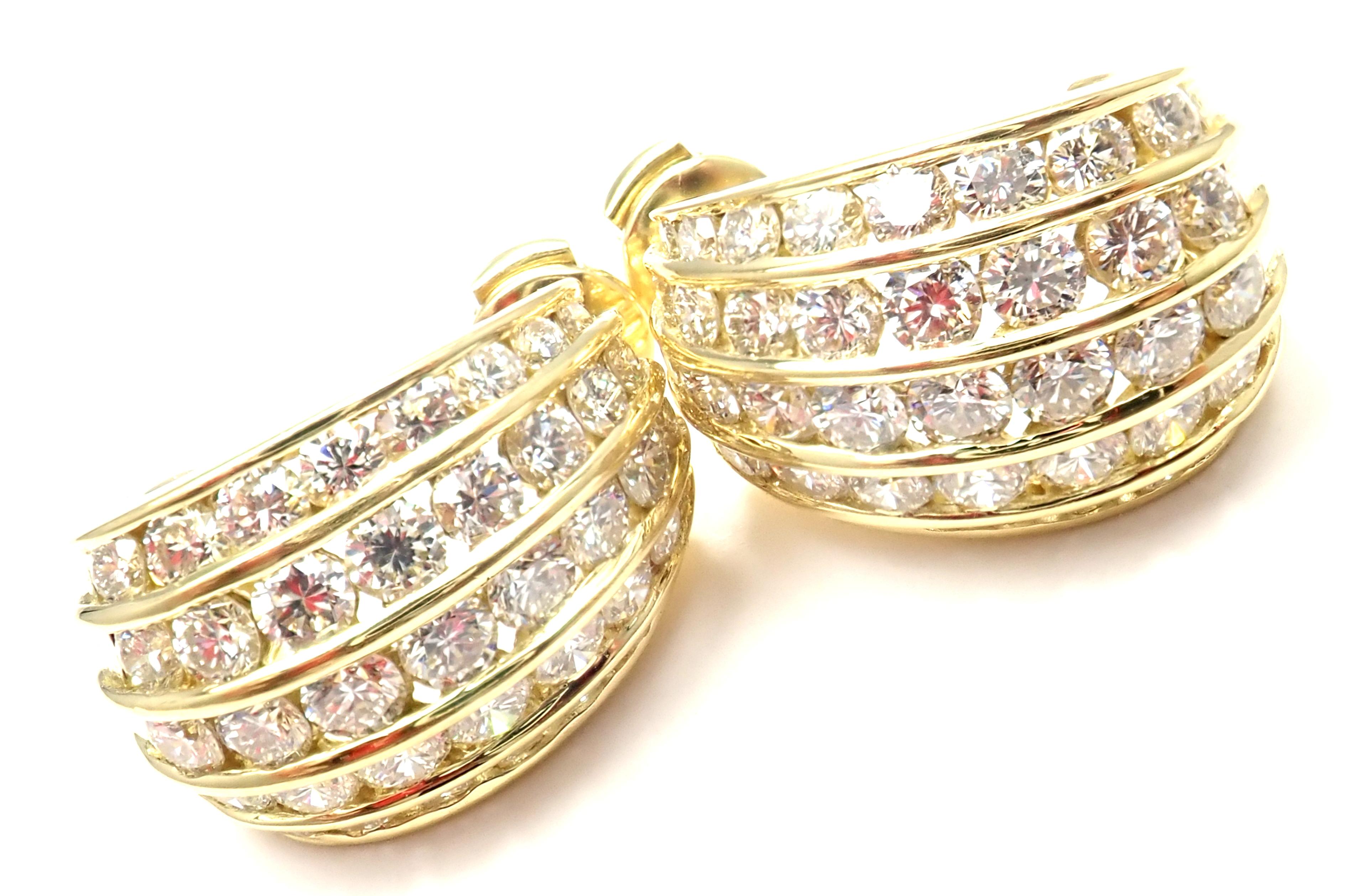 Tiffany & Co. Diamond Yellow Gold Hoop Earrings 2