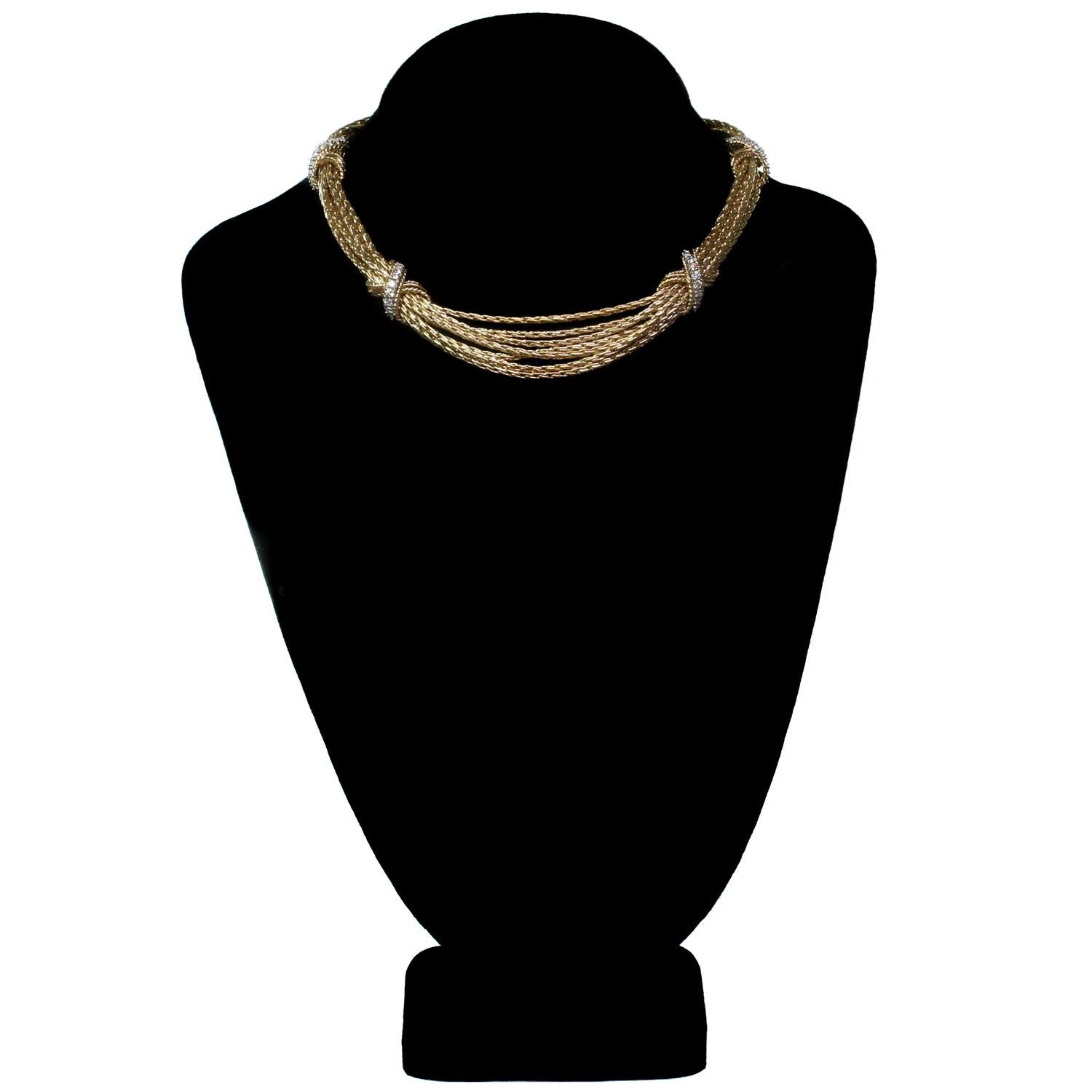 Women's Tiffany & Co. Diamond Yellow Gold Multi-Strand Necklace
