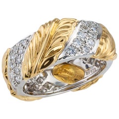 Tiffany & Co. Diamond Yellow Gold Platinum Wedding Band