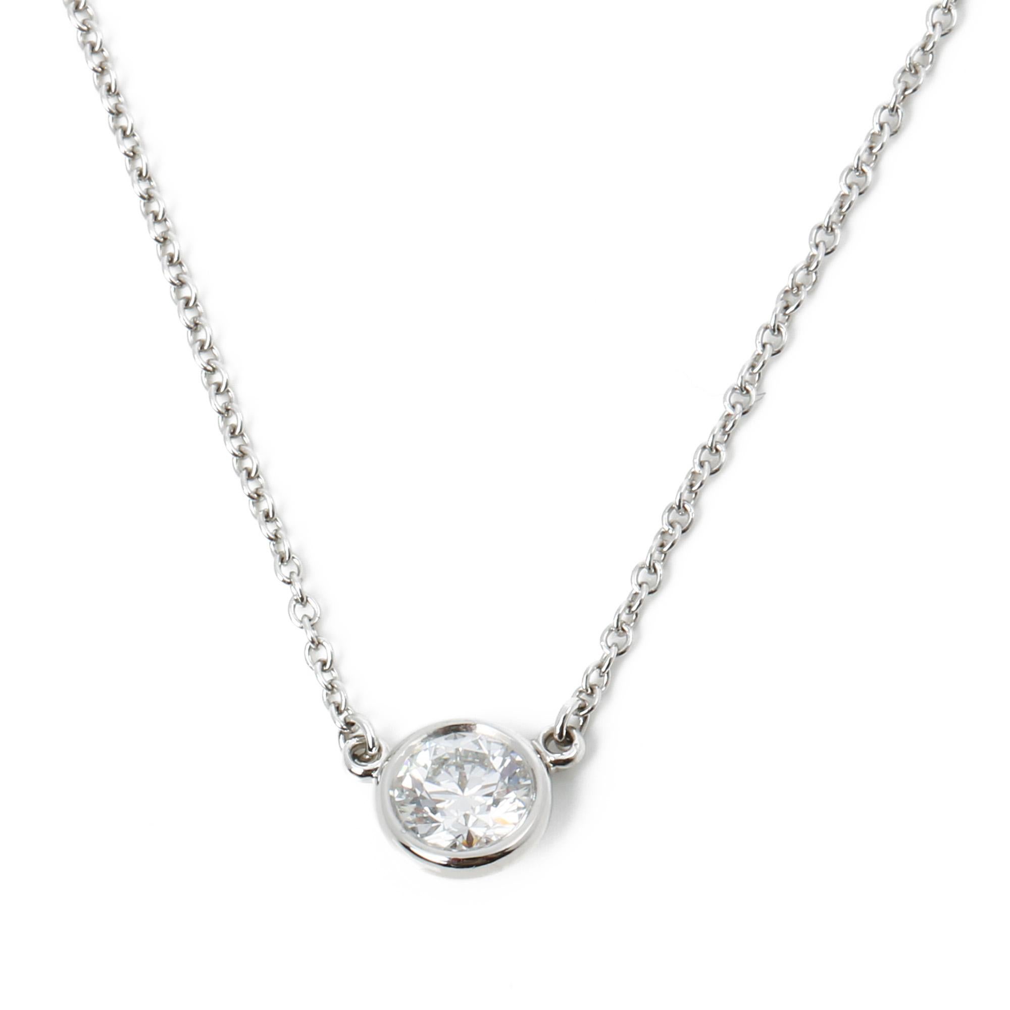 Round Cut Tiffany & Co. Diamonds by the Yard 0.35 Carat Pendant Necklace