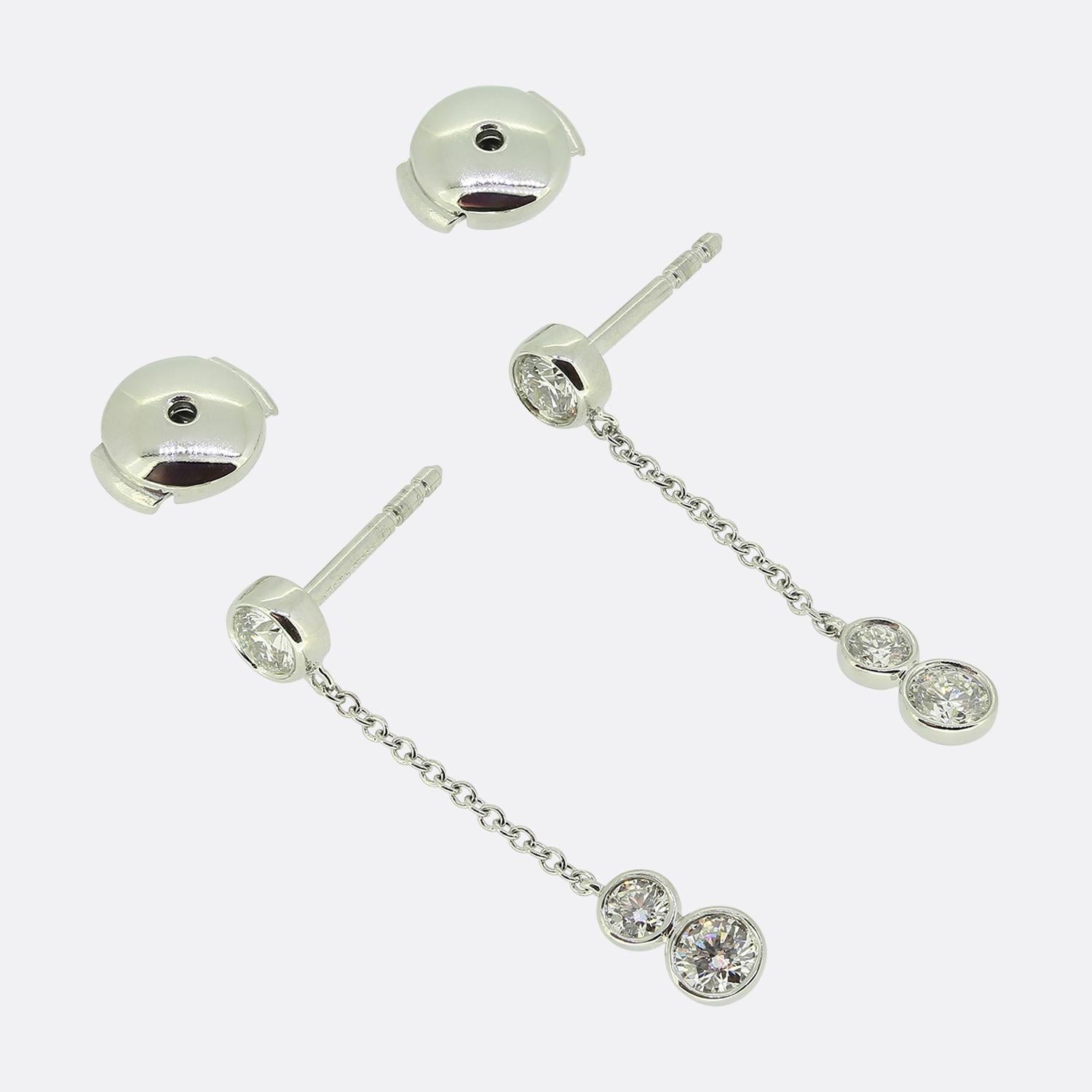 Tiffany & Co. Diamanten By The Yard-Tropfen-Ohrringe (Rundschliff)