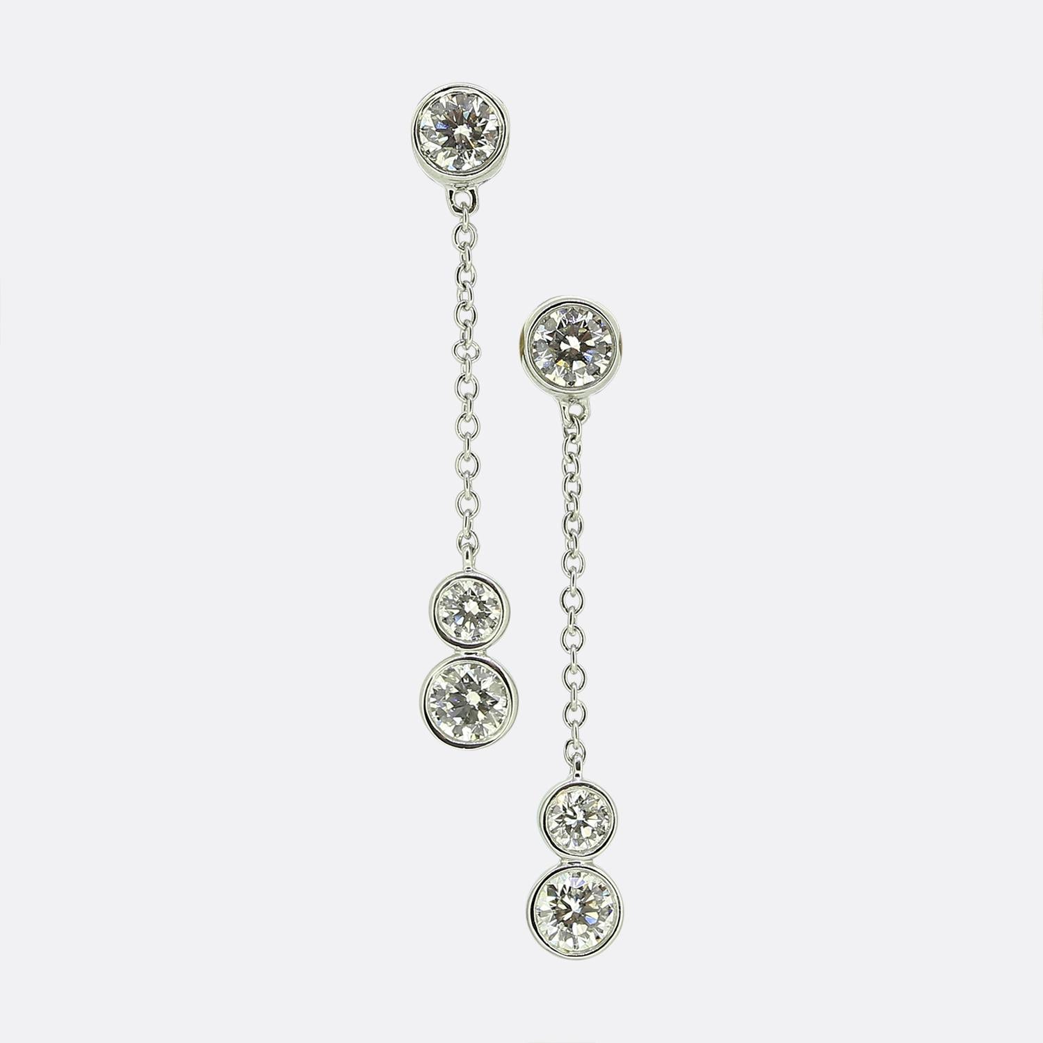 Tiffany & Co. Diamanten By The Yard-Tropfen-Ohrringe im Zustand „Hervorragend“ in London, GB