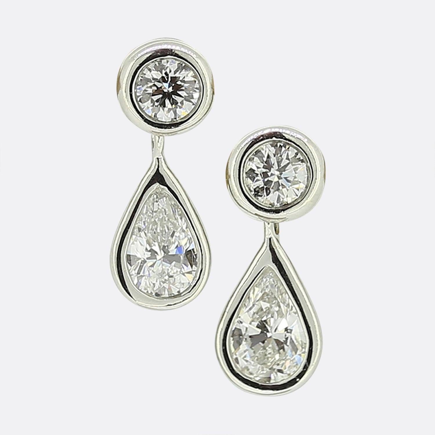 Tiffany pear shaped diamond earrings shop