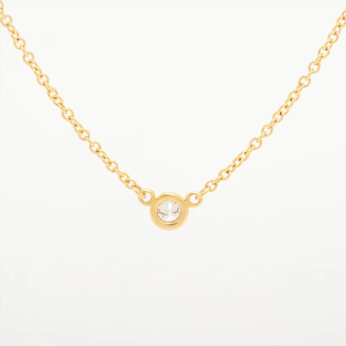 Round Cut Tiffany & Co. Diamonds by the Yard Necklace Yellow Gold For Sale