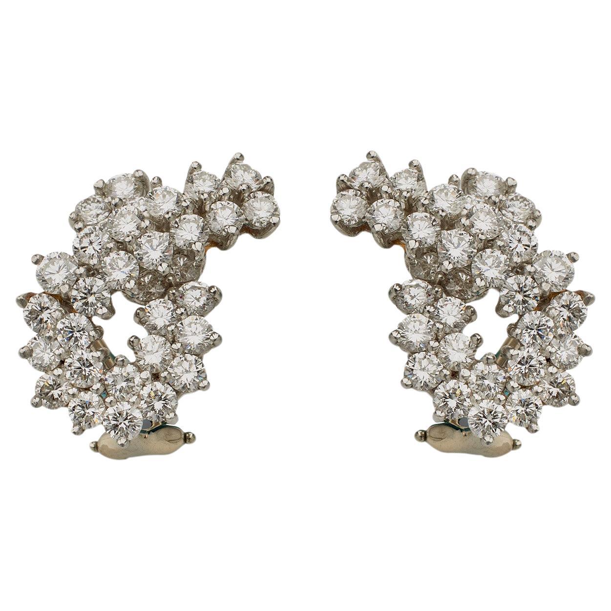 Tiffany & Co. "Diamonds of Tiffany" Platinum and Diamond "Loop" Earrings