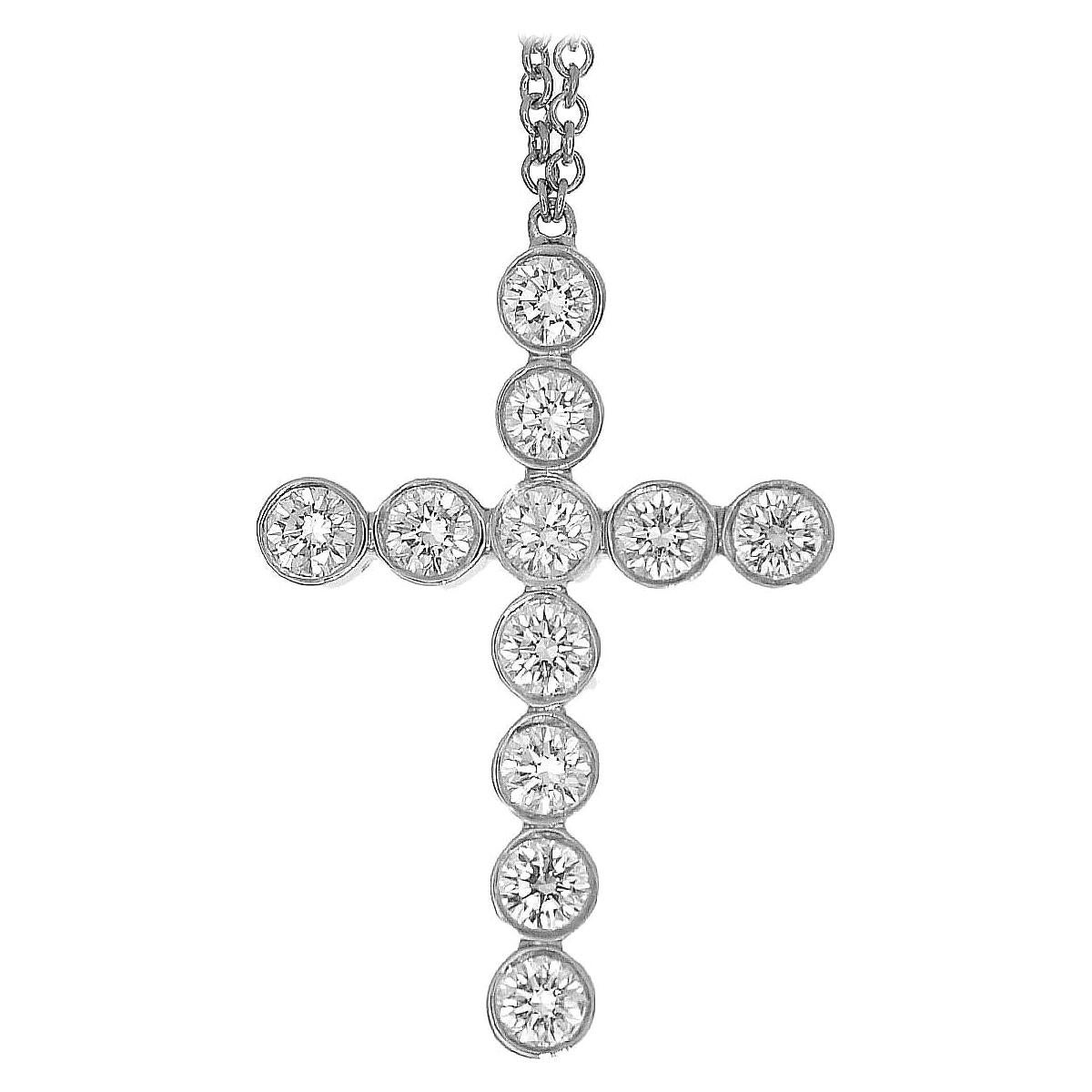 Tiffany and Co. Platinum Diamond Jazz Drop Necklace at 1stDibs