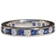 Tiffany & Co. Diamonds & Sapphires Full Circle Wedding Band 3mm Platinum 1.12tcw