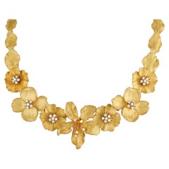 Tiffany & Co. Dogwood 18K Yellow Gold 2 Ct Diamond Necklace