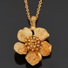 TIFFANY & CO. Dogwood 18k Yellow Gold Pendant Necklace