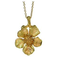 Tiffany & Co. Dogwood 18k Yellow Gold Pendant Necklace